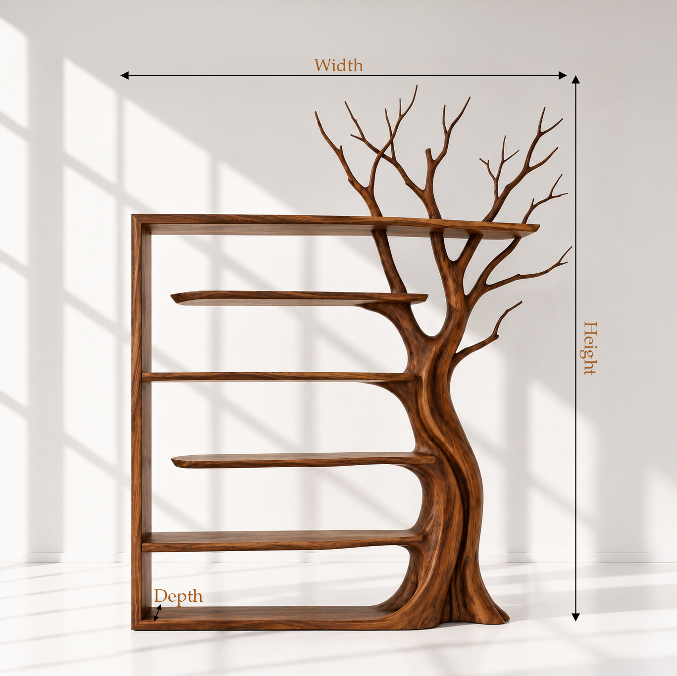 Solid Wood Open Bookcase Room Divider