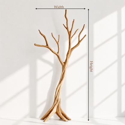 Natural Wood Tree Branch Coat Rack