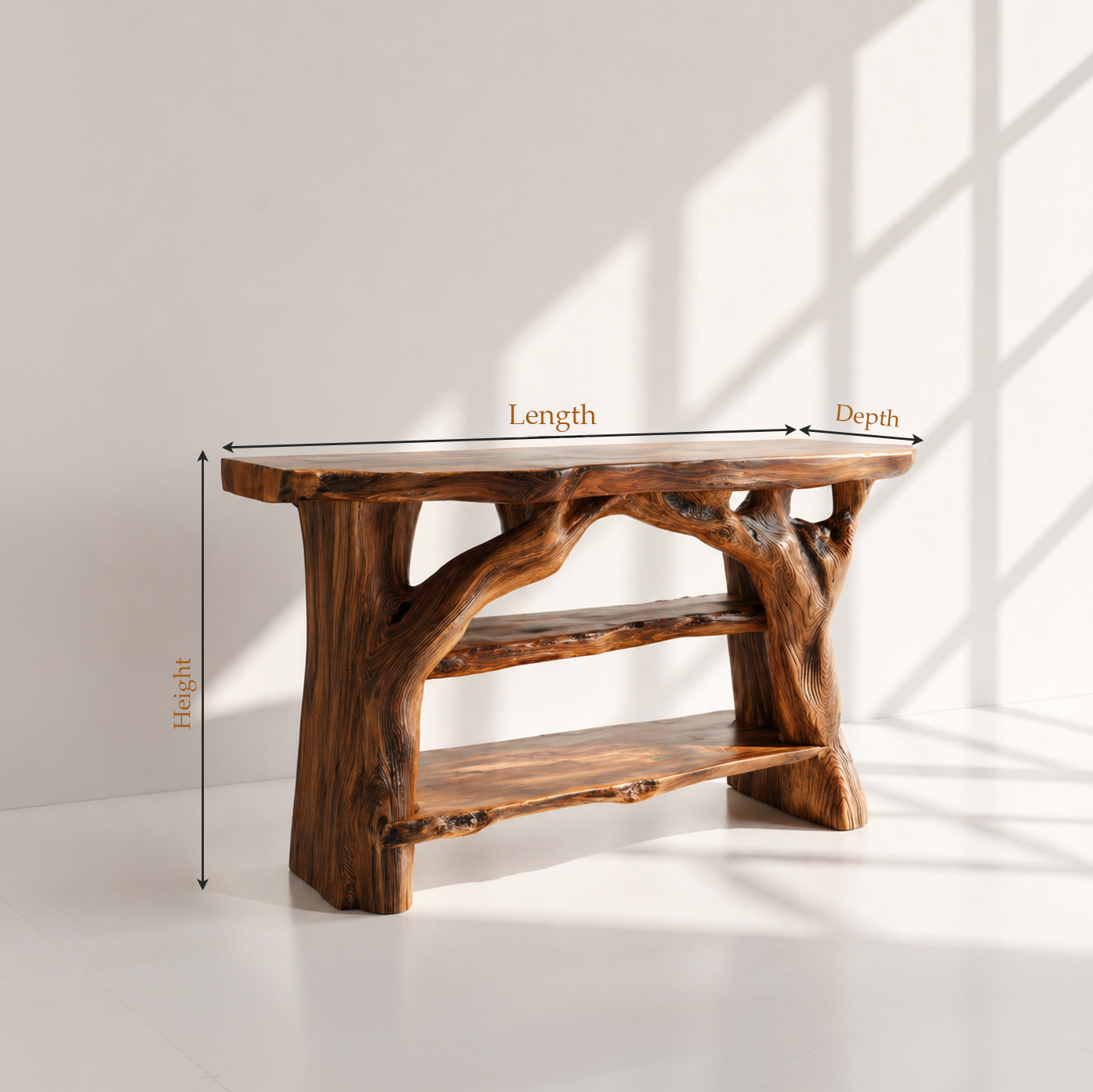 Rustic Solid Wood Bathroom Vanity Console