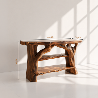 Rustic Solid Wood Bathroom Vanity Console