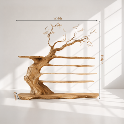 Live Edge Wood Tree Bookshelf