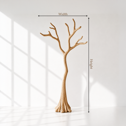 Natural Solid Wood Tree Coat Rack