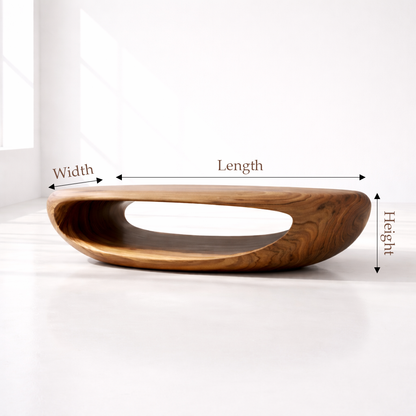 Organic Modern Oval Wood Coffee Table