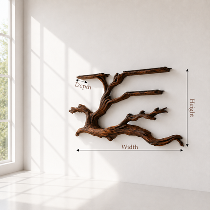 Wall Mounted Tree Wood Wine Rack