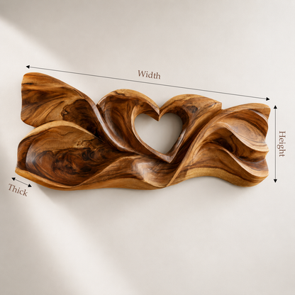 Abstract Wood Heart Wall Art Sculpture