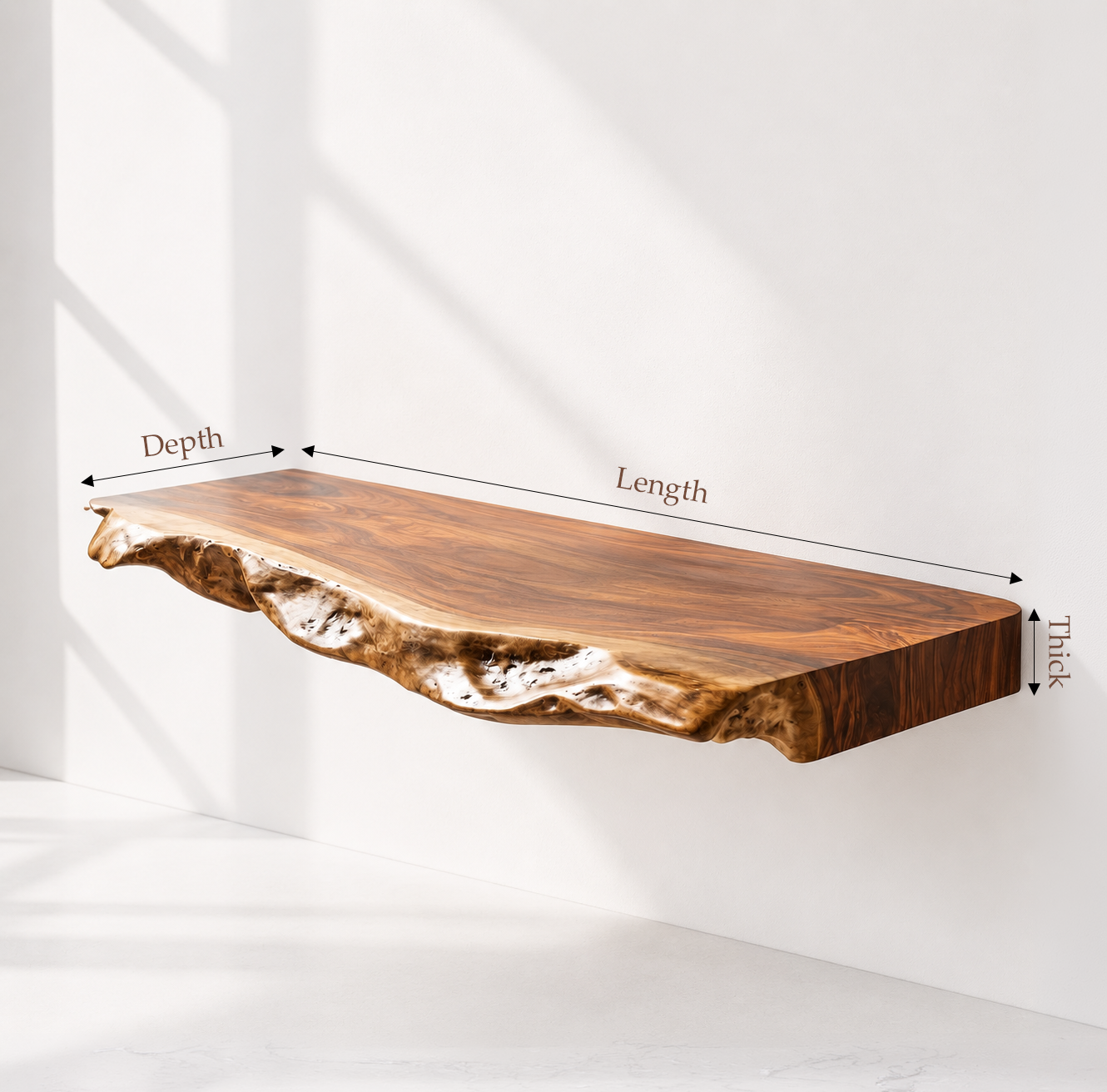 Floating Live Edge Wood Bathroom Vanity
