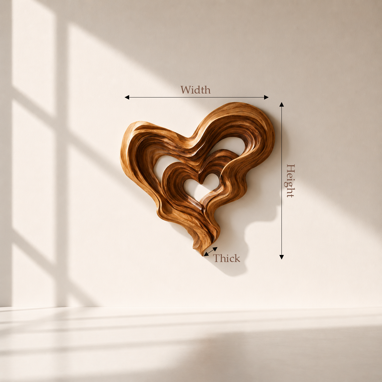 Abstract Wooden Heart Wall Art Sculpture