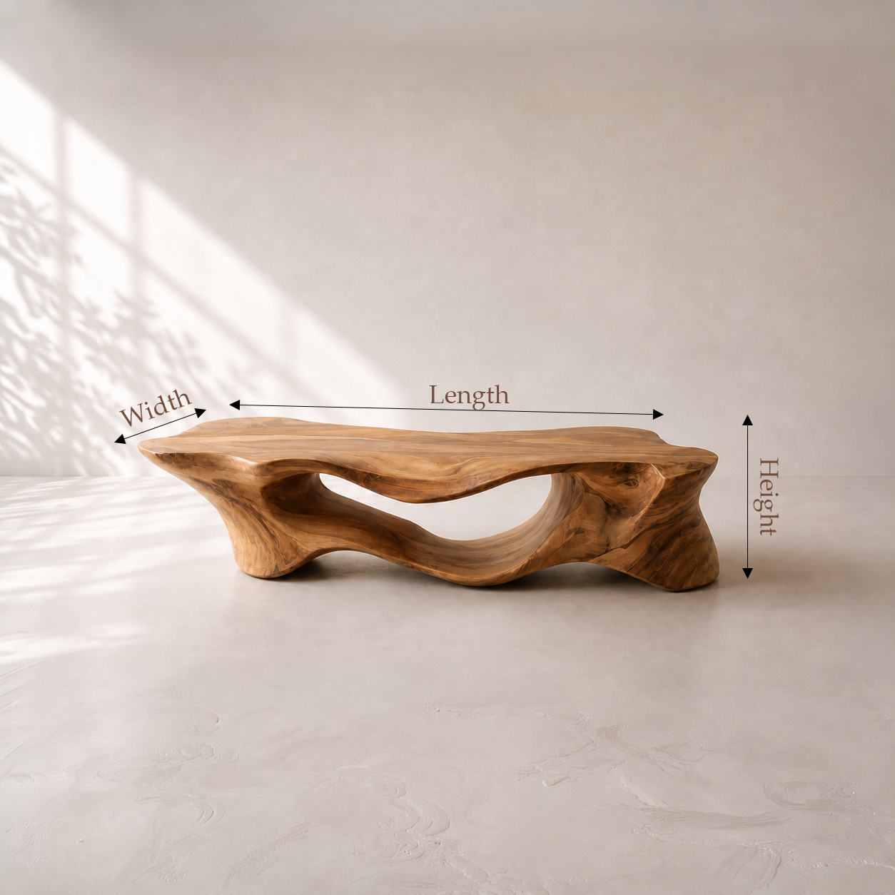 Handmade Sculptural Solid Wood Coffee Table