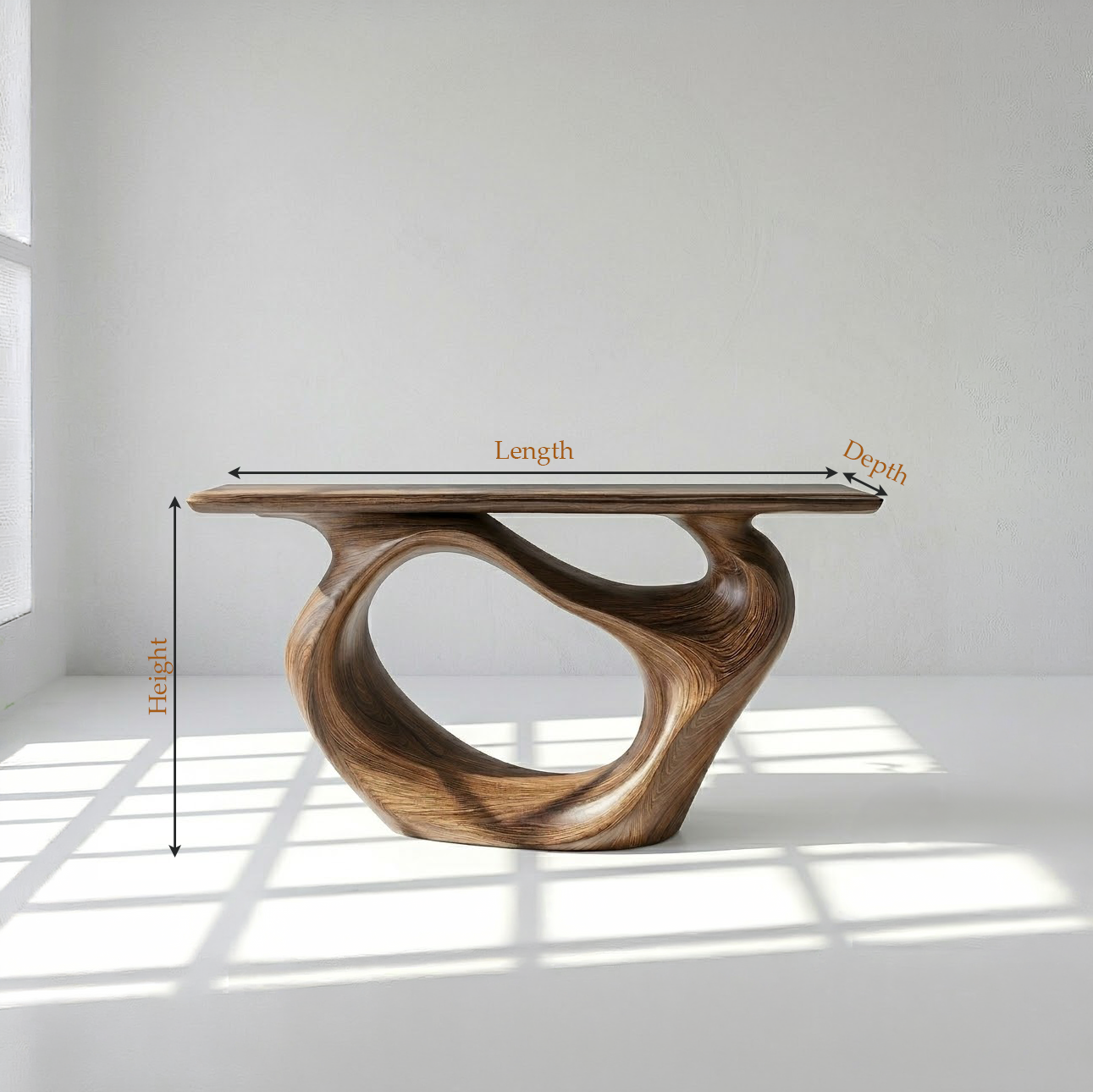 Organic Modern Solid Wood Console Table