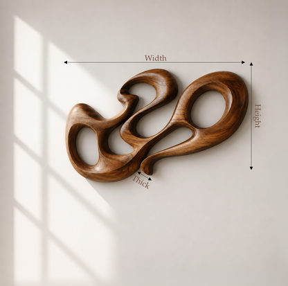 Organic Modern Abstract Wood Wall Sculpture