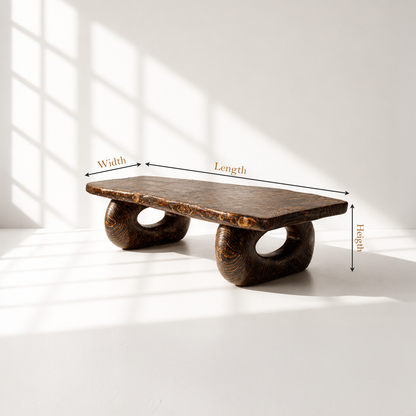 Handmade Solid Wood Rustic Coffee Table