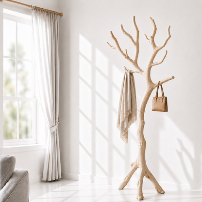 Rustic Wood Tree Coat Rack Stand