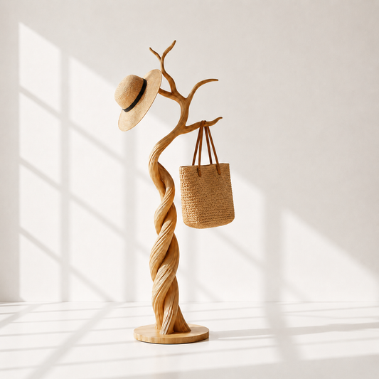 Modern Sculptural Wood Tree Coat Rack