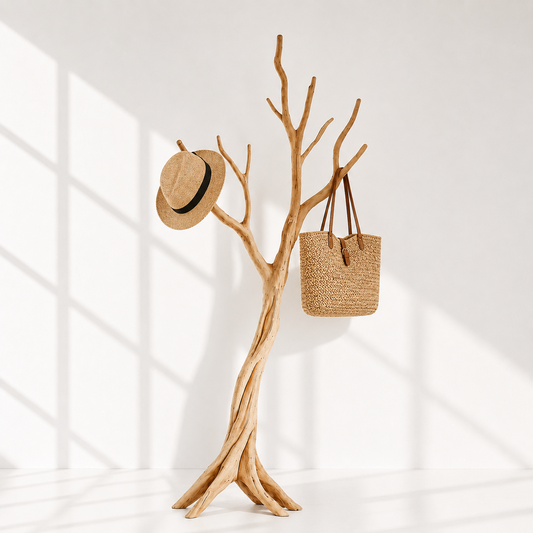 Natural Wood Tree Branch Coat Rack