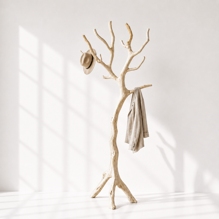 Rustic Wood Tree Coat Rack Stand