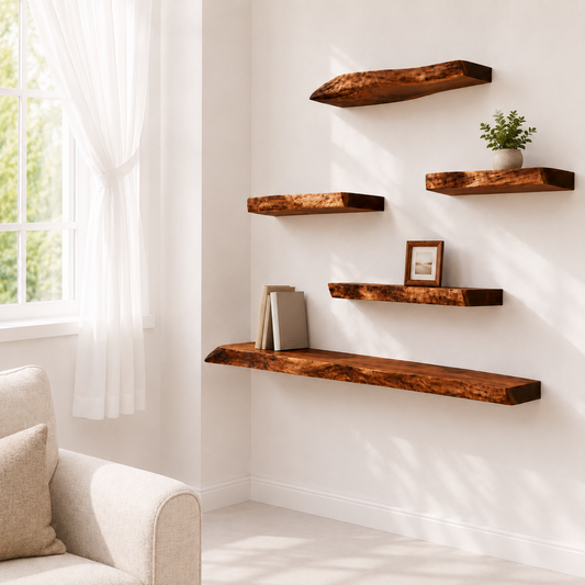 Handcrafted Solid Wood Floating Shelf