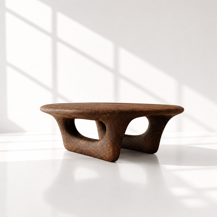 Solid Wood Round Low Coffee Table
