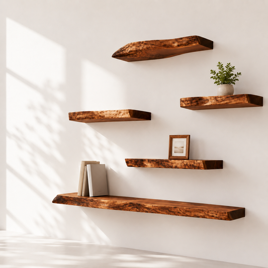 Handcrafted Solid Wood Floating Shelf