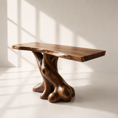Rustic Solid Wood Live Edge Sink Console