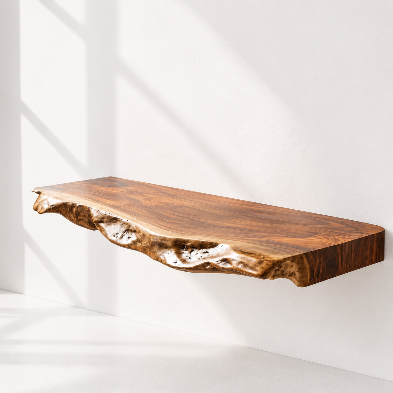 Floating Live Edge Wood Bathroom Vanity