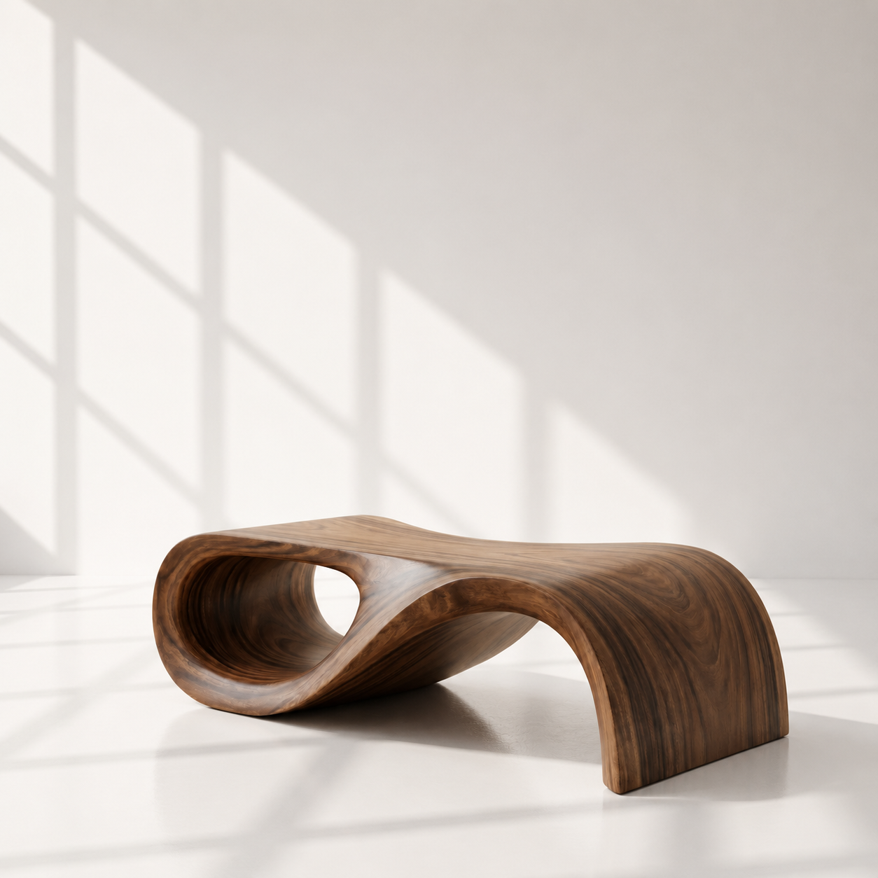 Organic Modern Curved Wood Coffee Table