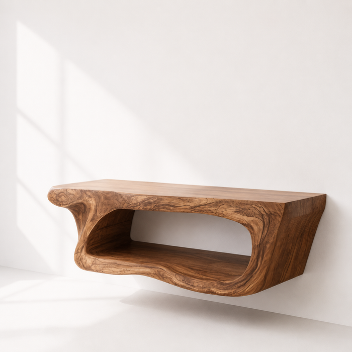 Wall Mounted Rustic Solid Wood Vanity