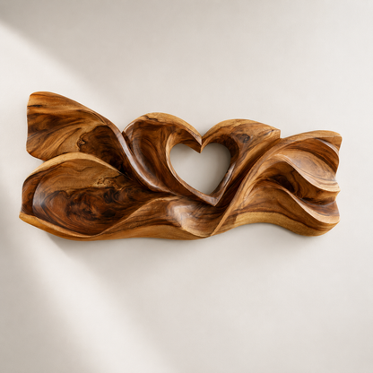 Abstract Wood Heart Wall Art Sculpture