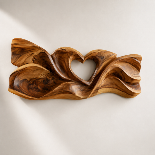 Abstract Wood Heart Wall Art Sculpture