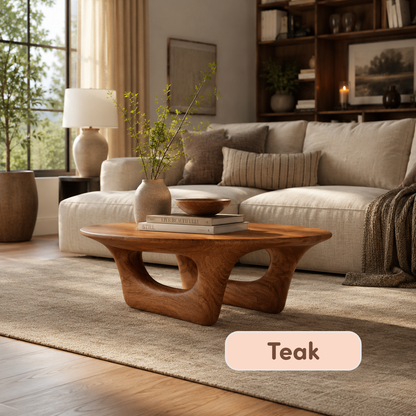 Solid Wood Round Low Coffee Table