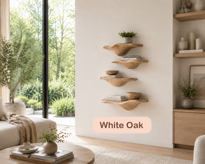 Organic Solid Wood Mushroom Floating Shelves