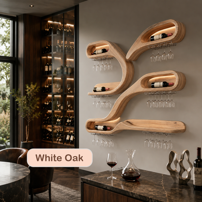 Wall Mounted Wood Wine Stemware Rack
