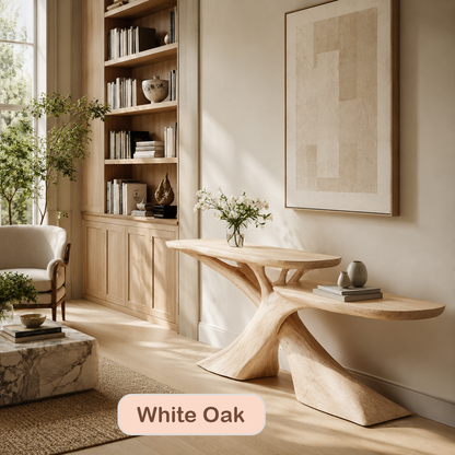 Modern 2-Tier Wood Console Table