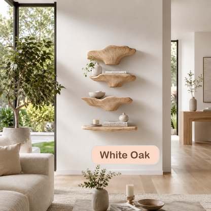 Organic Solid Wood Fungi Floating Shelves
