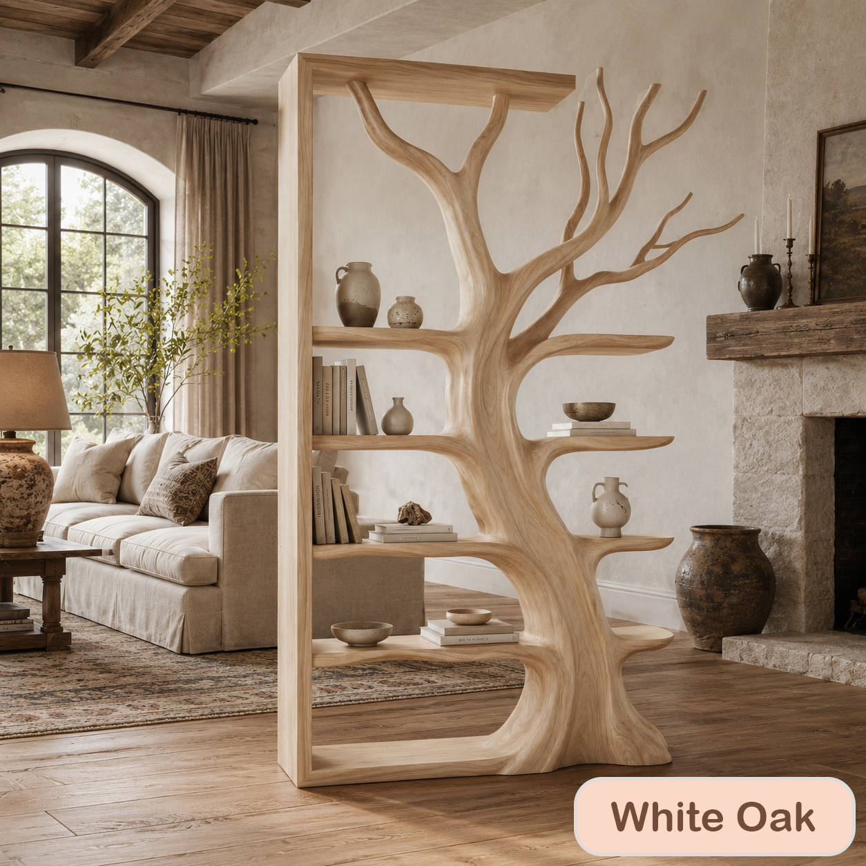 Solid Wood Bookcase Room Divider