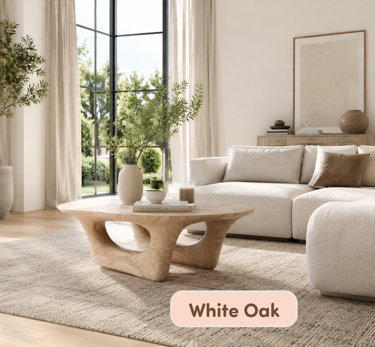 Solid Wood Round Low Coffee Table