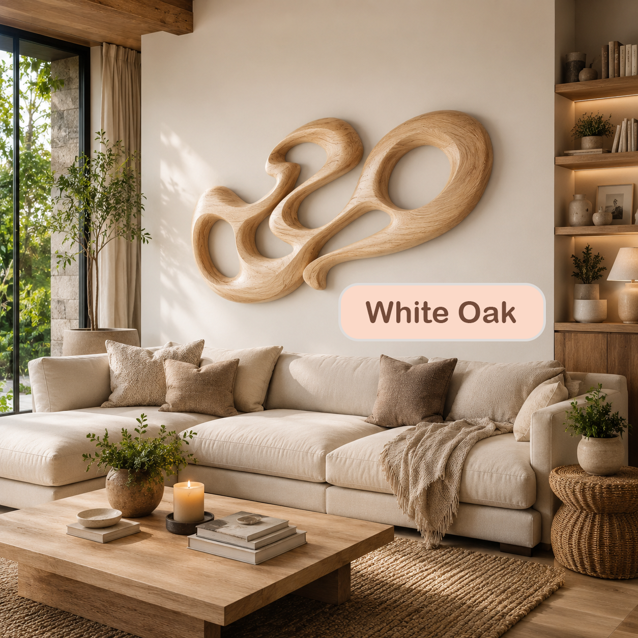Organic Modern Abstract Wood Wall Sculpture