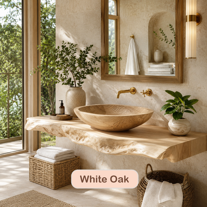 Floating Live Edge Wood Bathroom Vanity