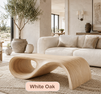 Organic Modern Curved Wood Coffee Table