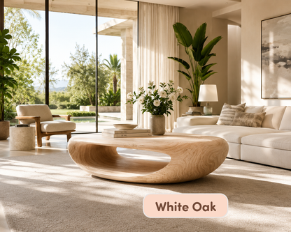 Organic Modern Oval Wood Coffee Table