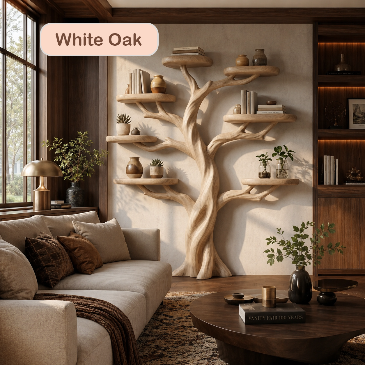 Tree Branch Bookshelf Natural Wood