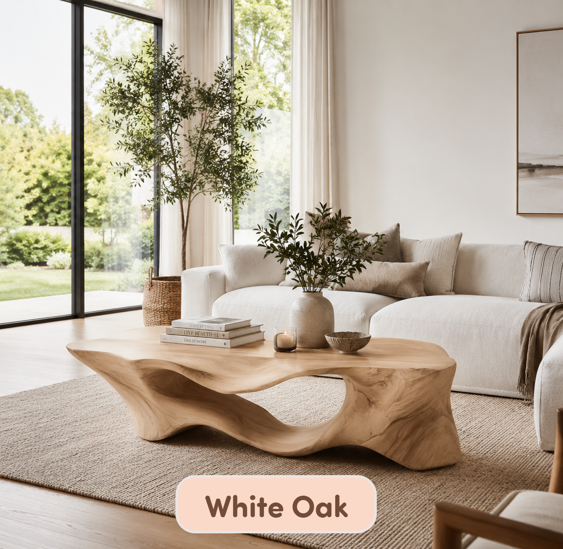 Handmade Sculptural Solid Wood Coffee Table