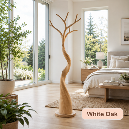Artisanal Solid Wood Tree Coat Rack