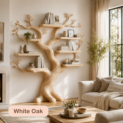 Rustic Wood Tree Shape Bookshelf